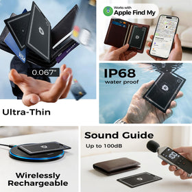 oylik wallet tracker card long-lasting power for months between charges