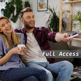 Oyrlize lifestyle scene of glowing sleeves making remotes easy to find