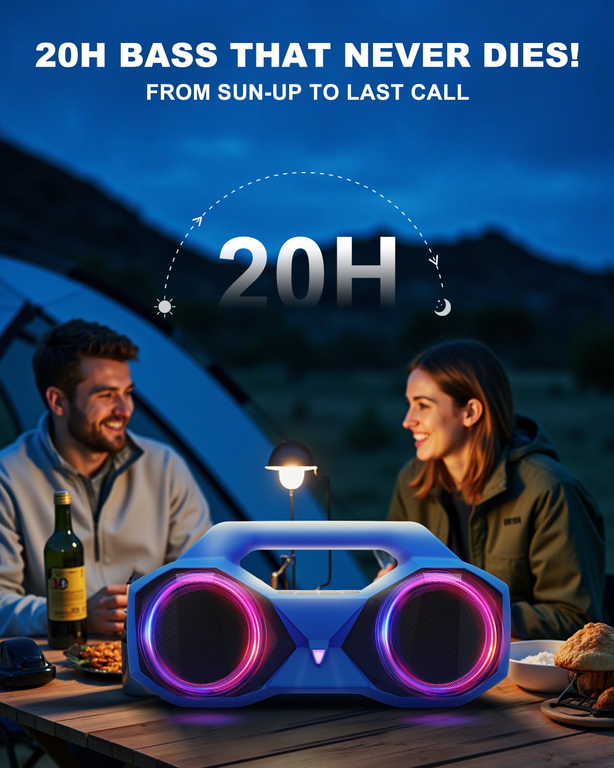 OZJ RGB lights glowing to set party mood and enhance ambience