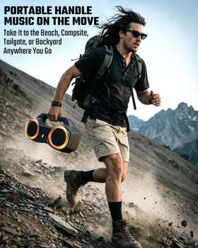 OZJ next to backpack showing portable size and grab-and-go convenience