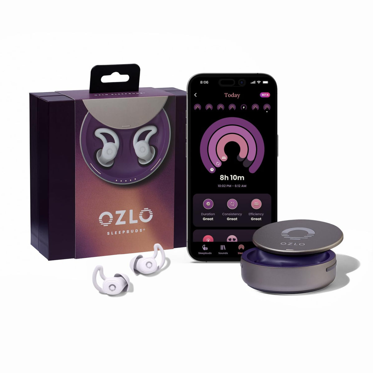 Ozlo Sleepbuds compact-earbuds fit with soft silicone tips for all-night comfort.