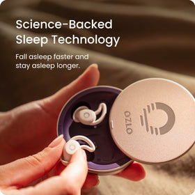Ozlo Sleepbuds side-sleeper-design stay secure while you sleep on your side.
