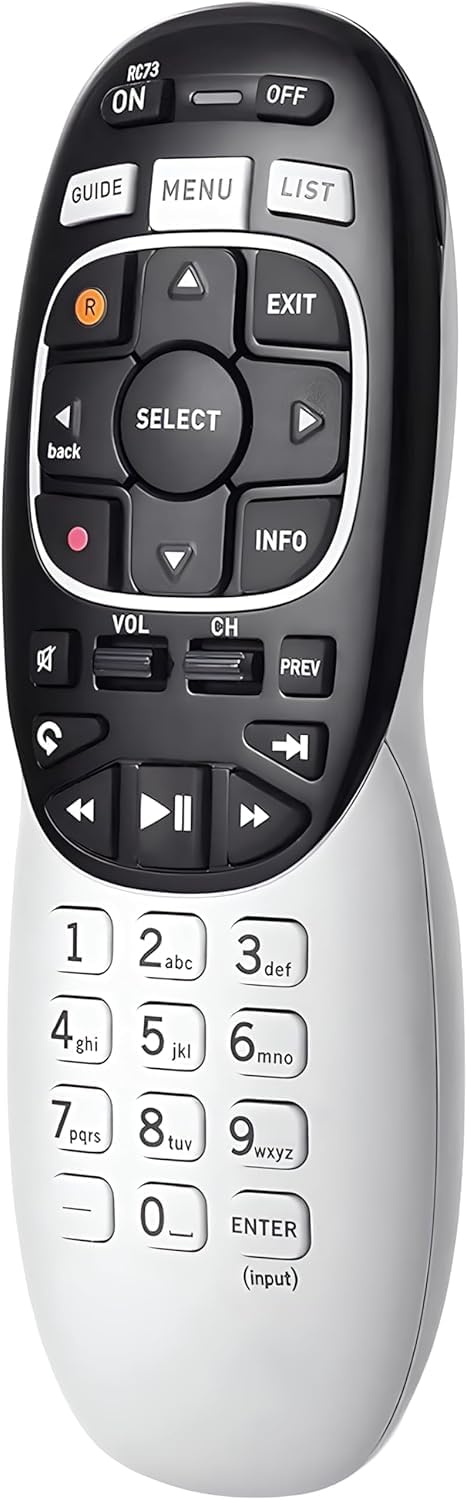 Ozuly RC73 remote front view with ergonomic design for easy TV control