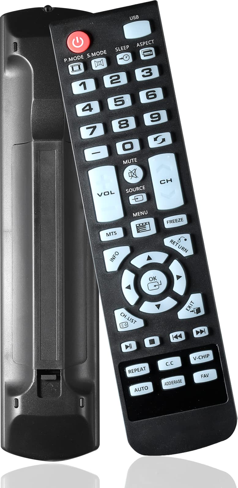 Ozuly universal remote ELEFW248 front view for effortless Element TV control