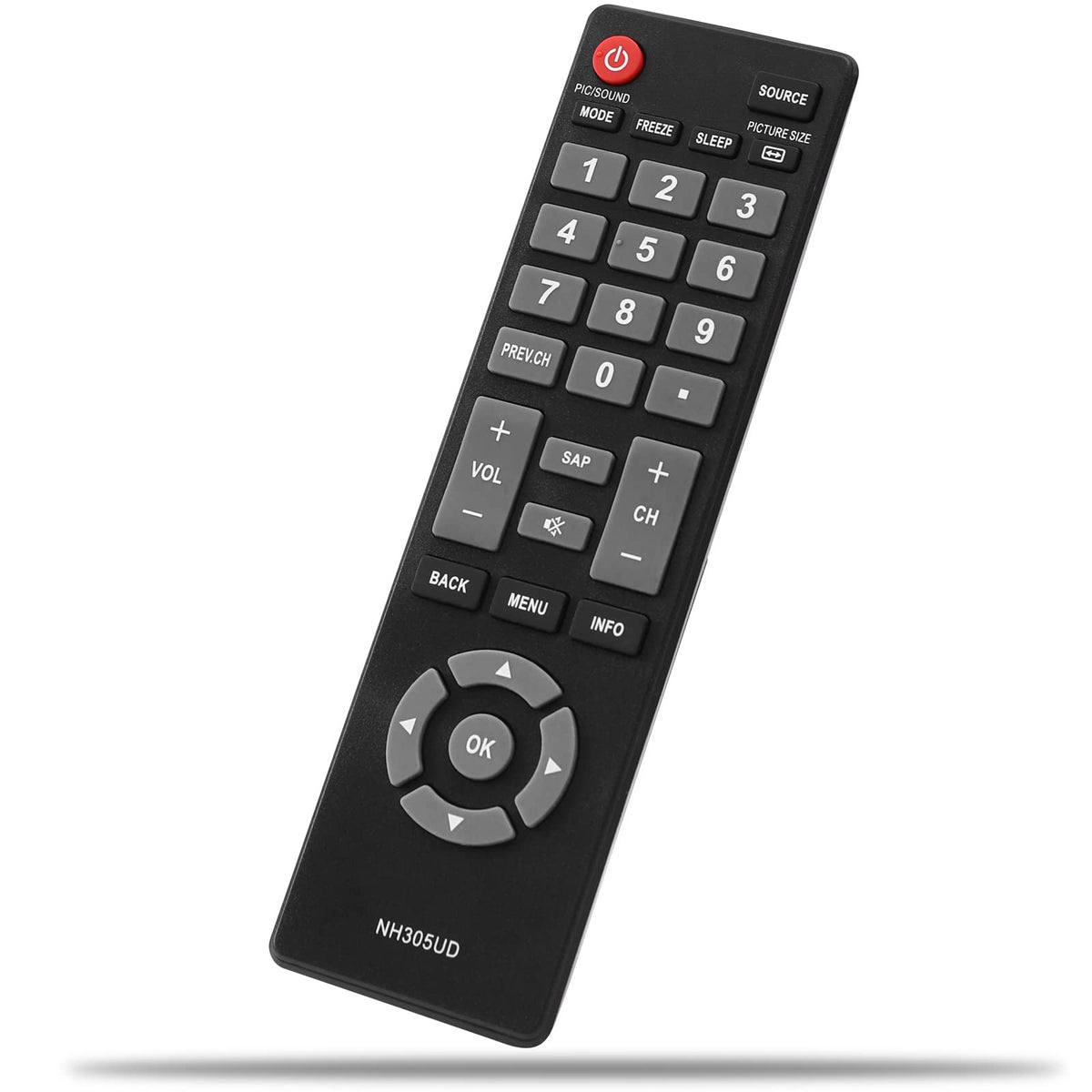 Ozuly universal remote in hand for instant control of Emerson NH305UD