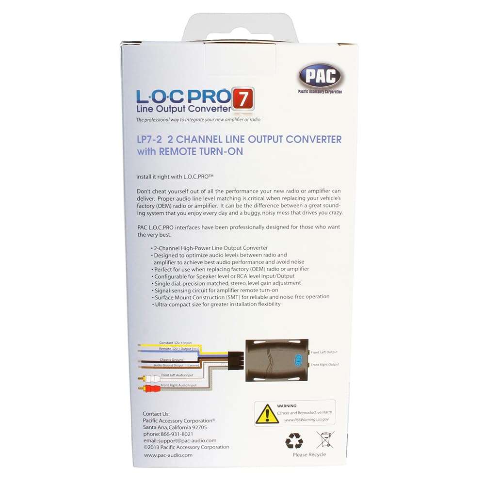 PAC LP7-2 beside a ruler illustrating the compact 4x8x1 inch size for tight spaces