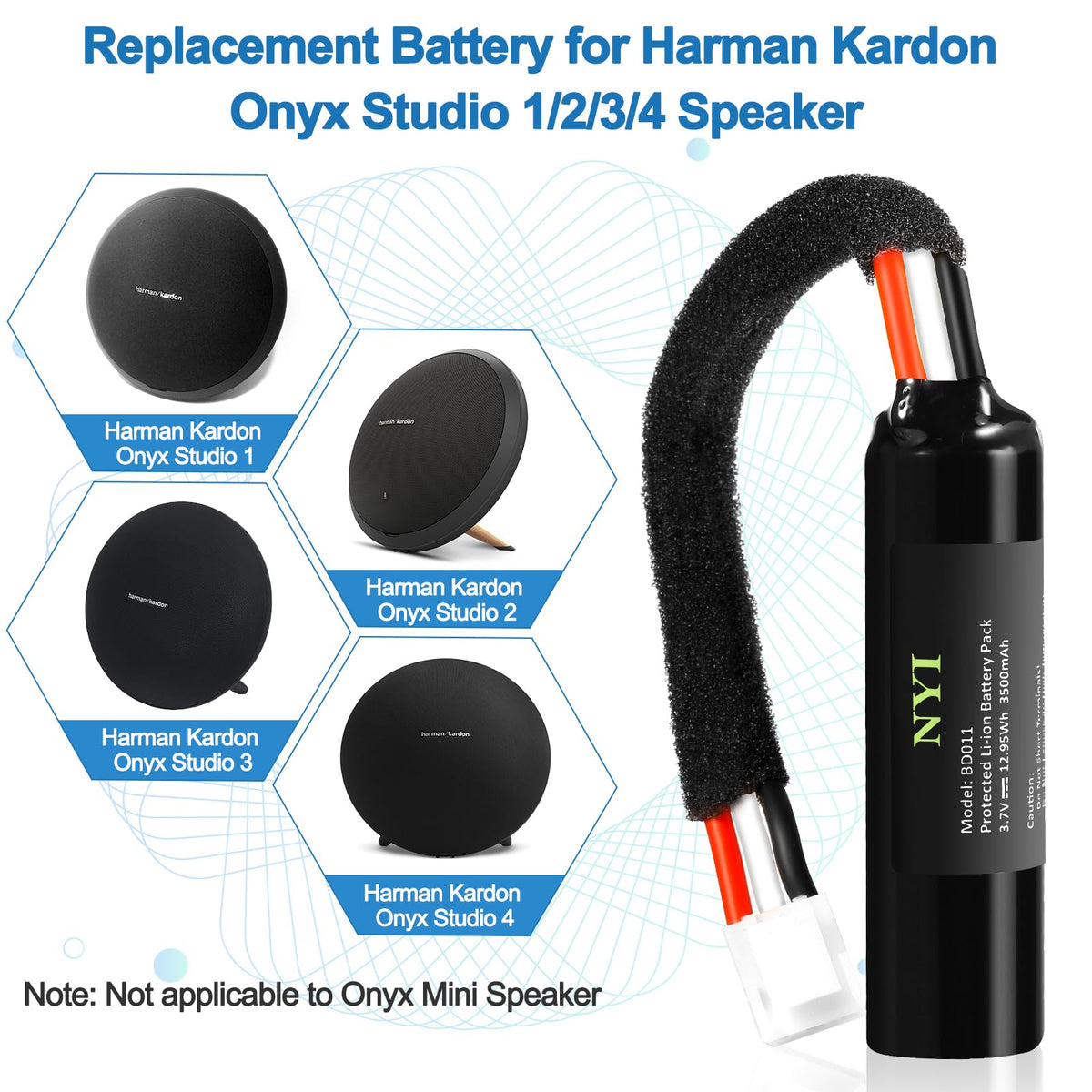 Packaging shows 1 battery, 2 tools, and 2 tapes for easy swap