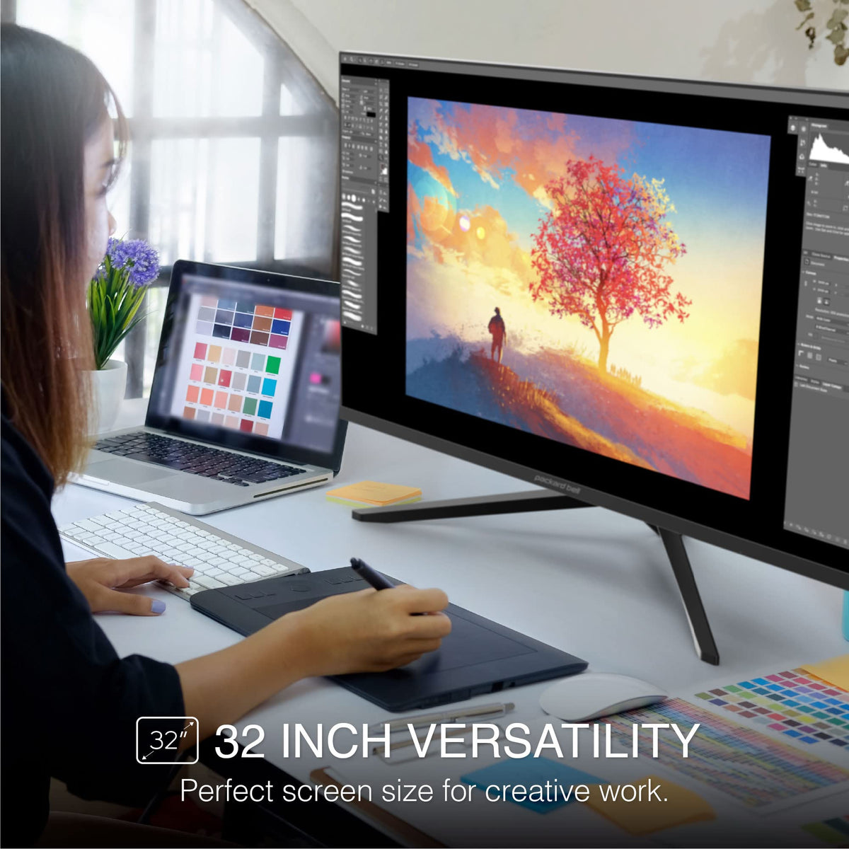 Packard Bell airFrame 32 178-degree viewing angle for easy sharing.