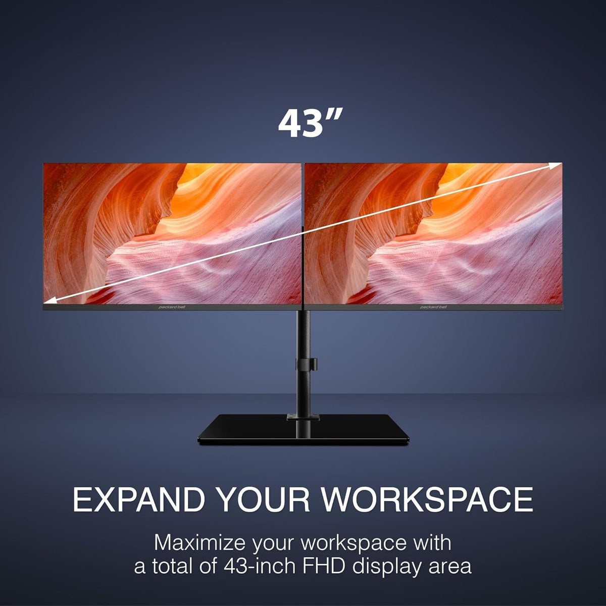AirFrame 21.5 inch screens offer tilt-adjust comfort for extended work sessions.