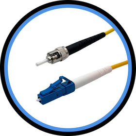 PacSatSales LC to ST simplex patch cable, 1 ft, OS1 9/125μm, high-quality network link.