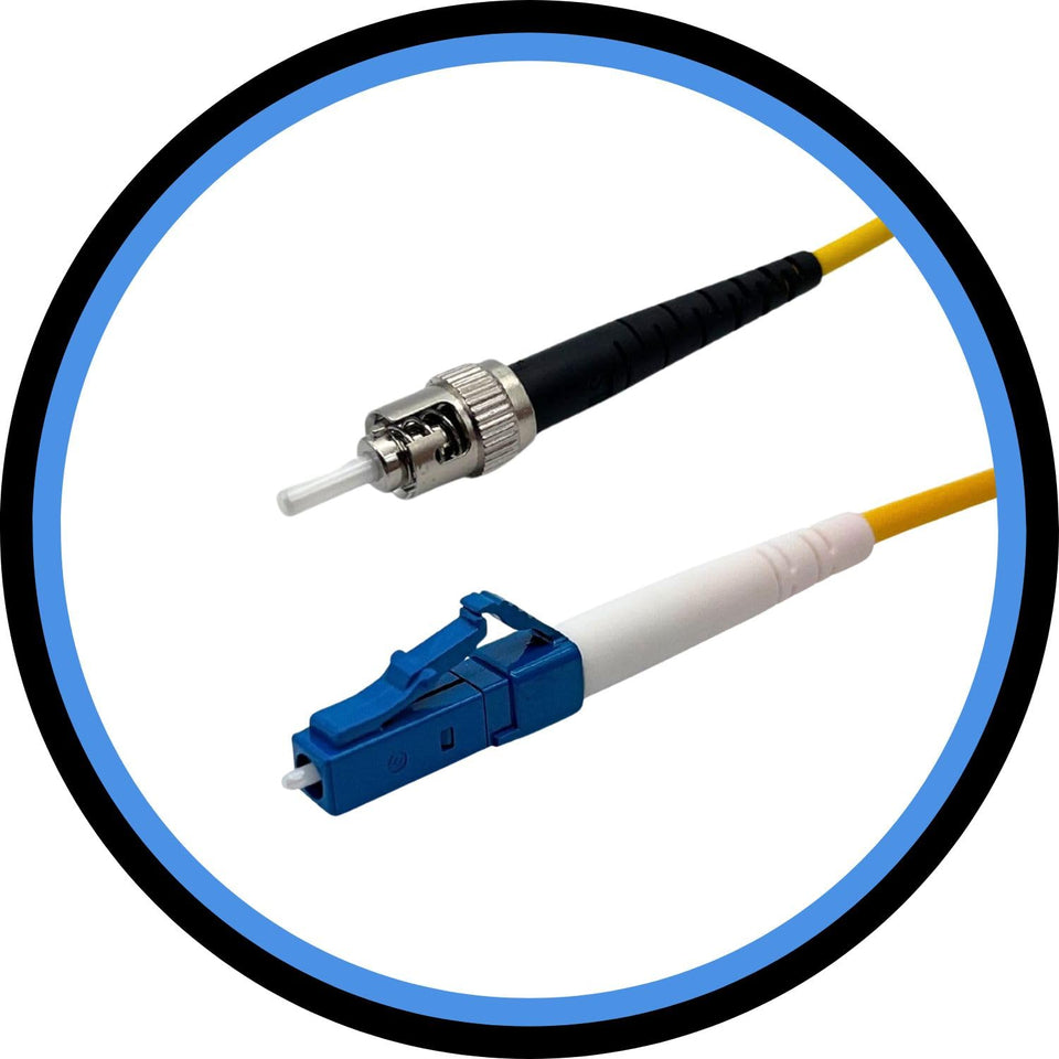 PacSatSales LC to ST simplex patch cable, 1 ft, OS1 9/125μm, high-quality network link.