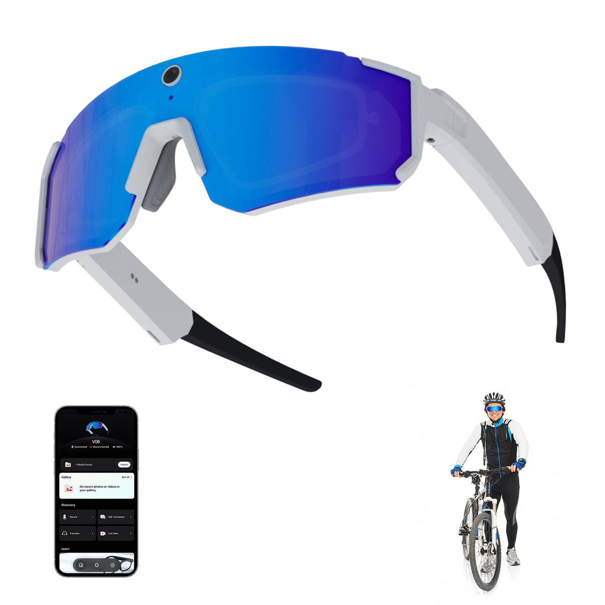 Padom AI smart glasses 8MP camera captures hands-free footage outdoors