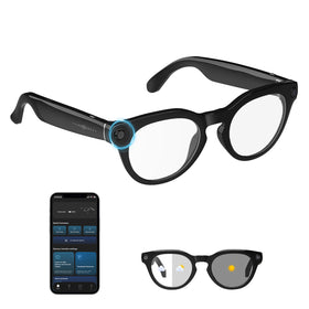 Padom AI Smart Glasses 8MP camera for sharp photos and videos.