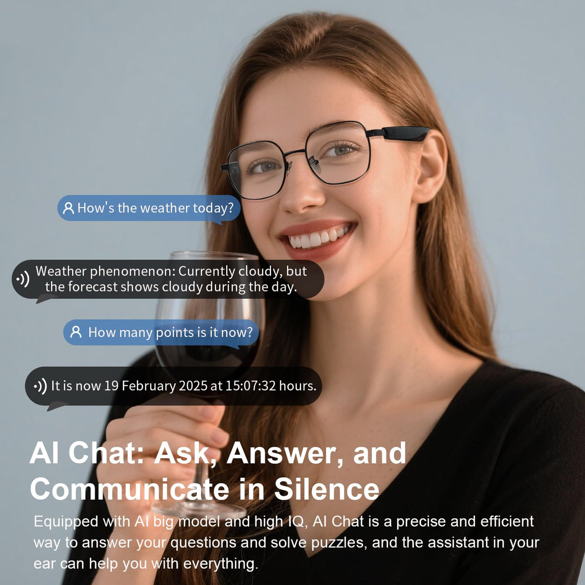 Padom AI smart glasses connect via Bluetooth 5.3 for seamless pairing.