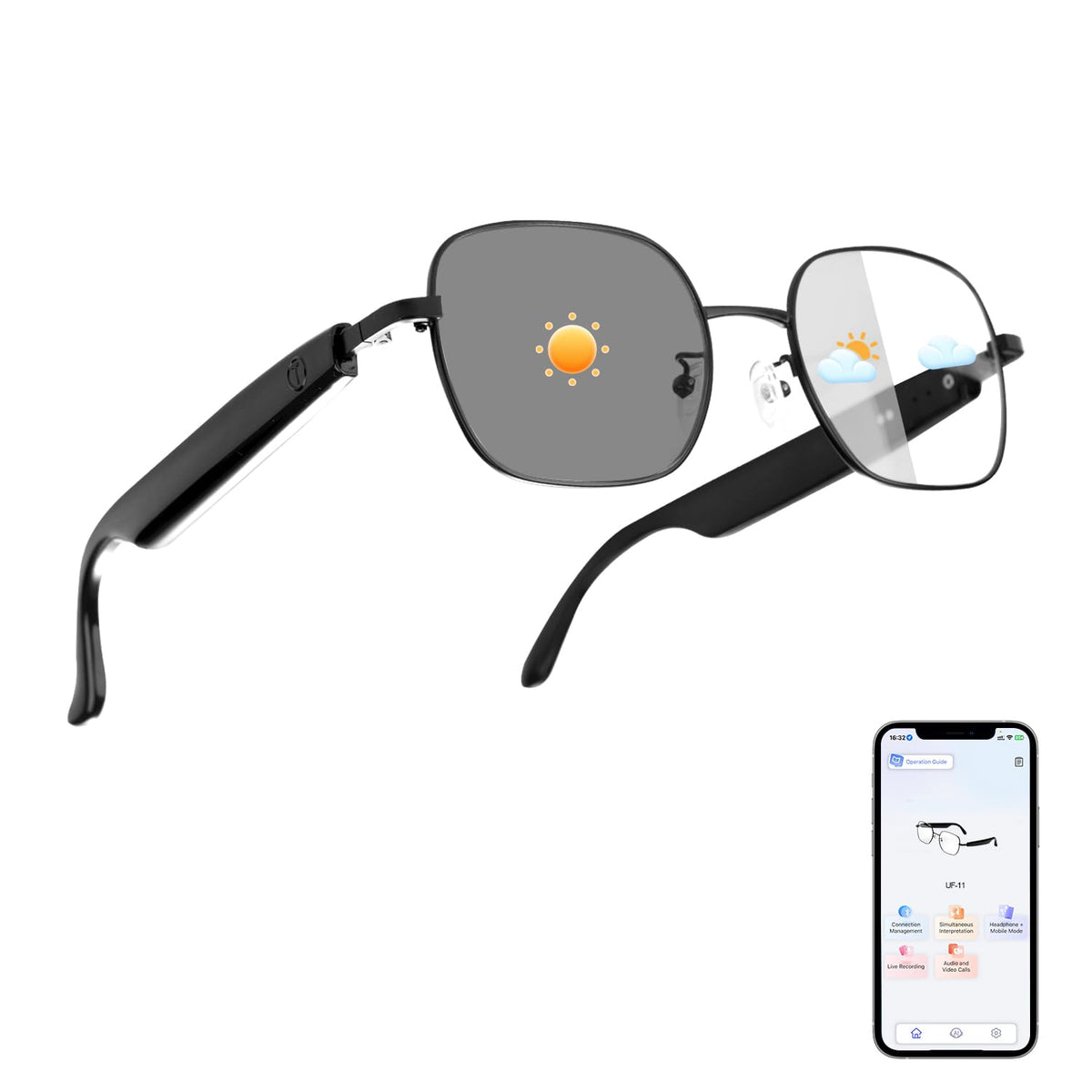 Padom AI smart glasses demonstrate face-to-face translation for travelers.