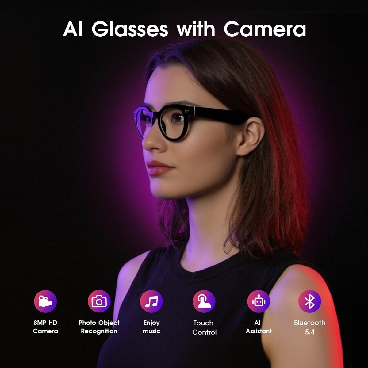 Padom AI Smart Glasses image stabilization keeps footage clear during movement.