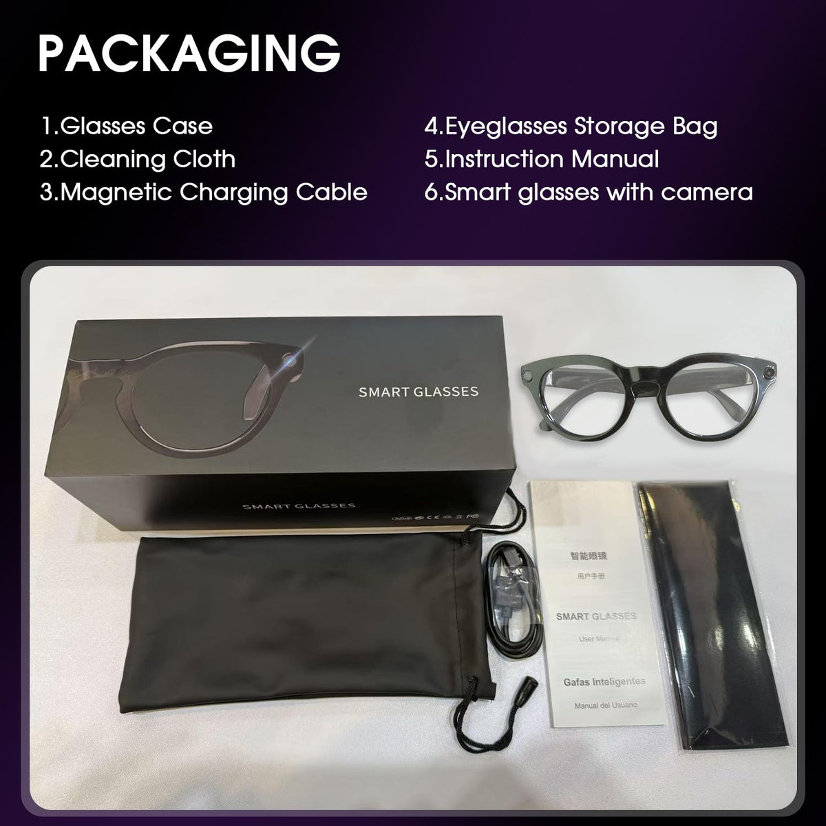 Padom AI Smart Glasses open-ear audio for hands-free listening.