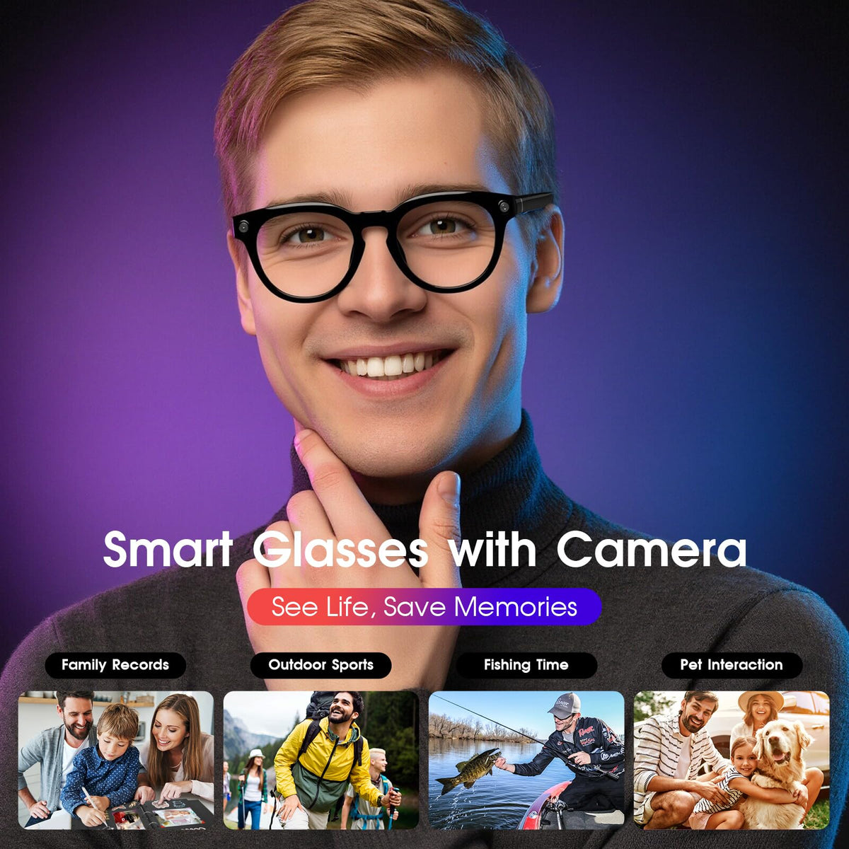 Padom AI Smart Glasses wirelessly transfer files via the HeyCyan app.
