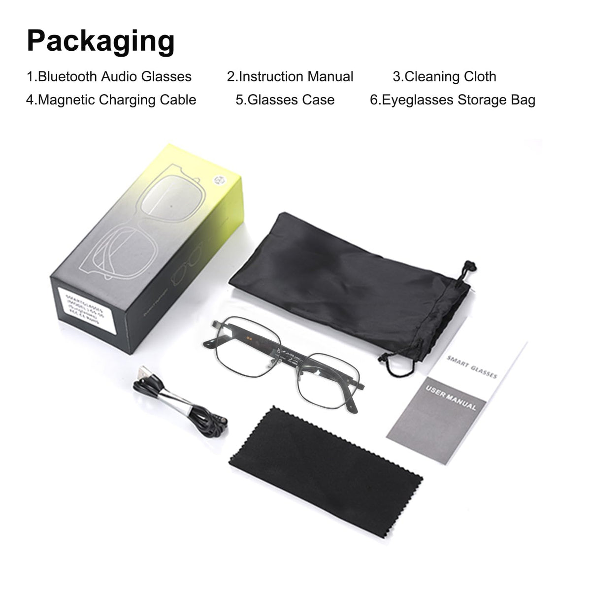 Padom smart glasses with open ear audio to stay aware of surroundings.