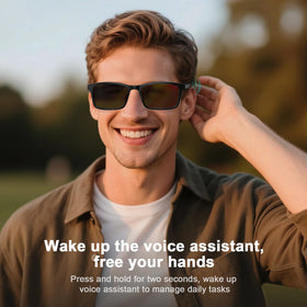 Padom Open-Ear design supports podcasts on the go without blocking ambient sounds.