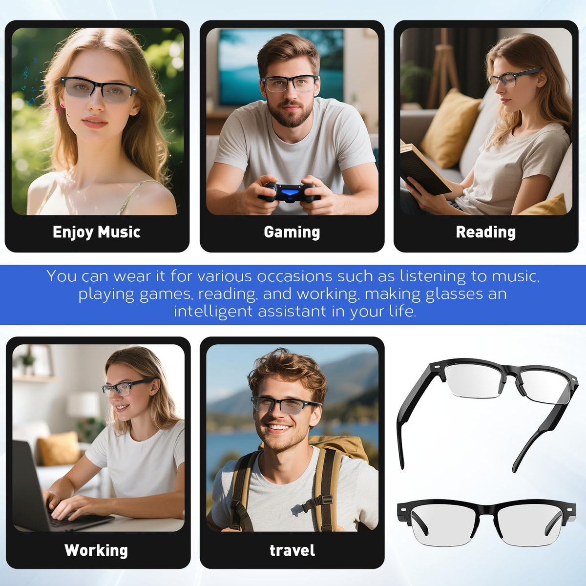 Padom Smart Glasses open-ear speakers keep you aware while listening