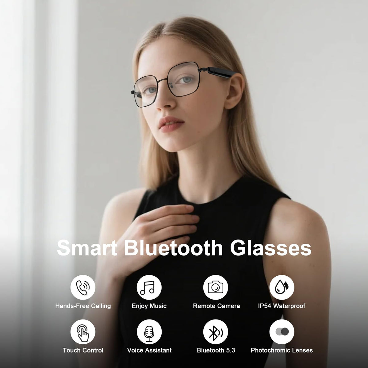 Padom smart glasses with voice assistant touch for hands free reminders on the go.