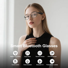 Padom smart glasses with voice assistant touch for hands free reminders on the go.