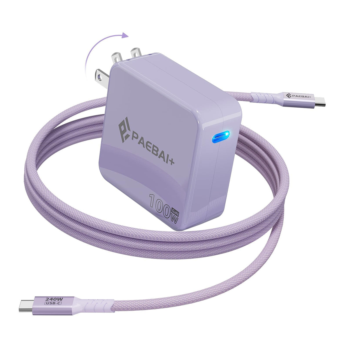 PAEBAI+ 100W GaN charger front view enabling fast device charging
