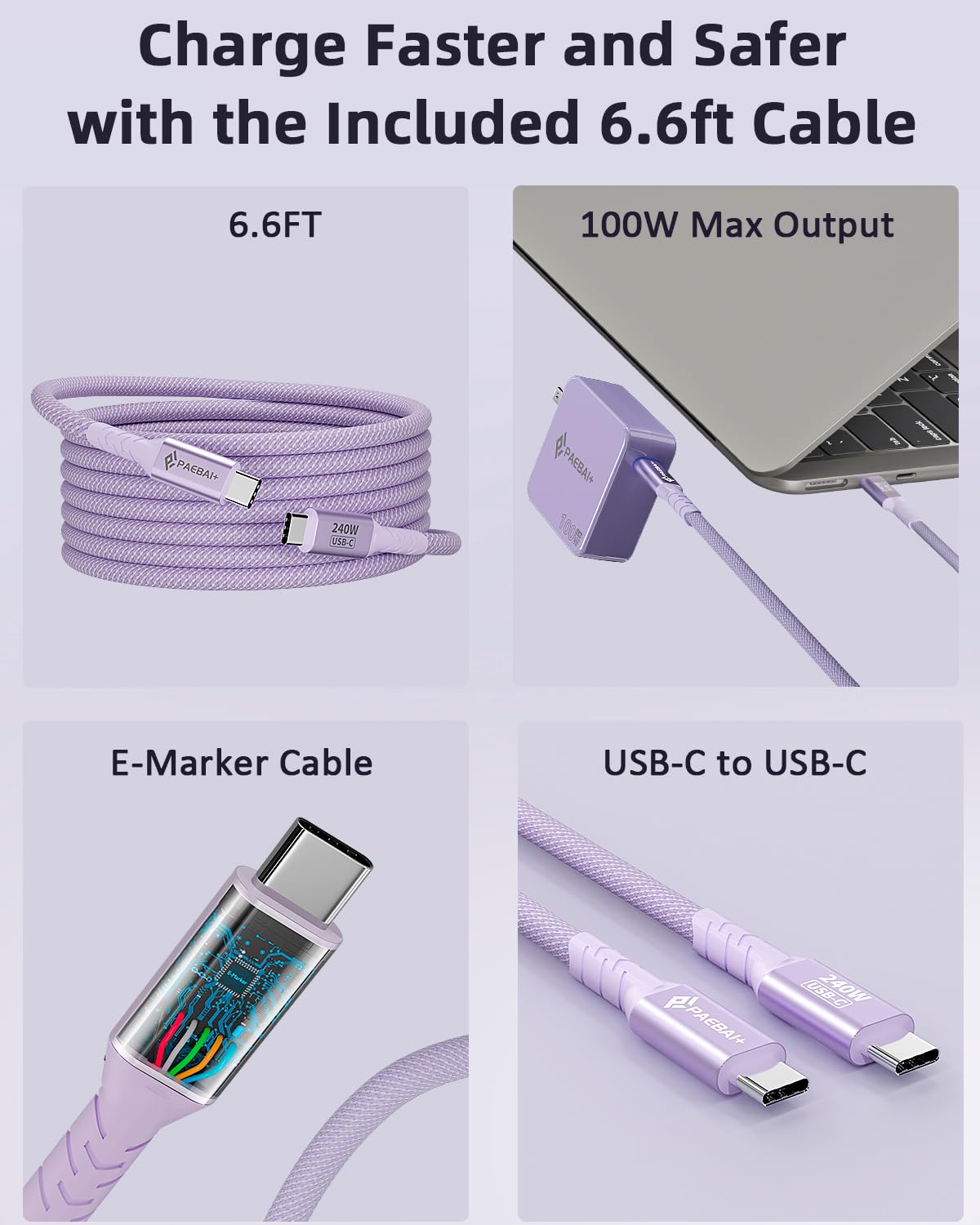 PAEBAI+ charger in travel setup with luggage
