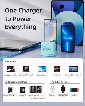 PAEBAI+ compact travel charger held in hand for portability.