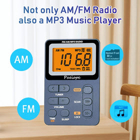Paeiope stereo earphones with cable antenna improving radio reception