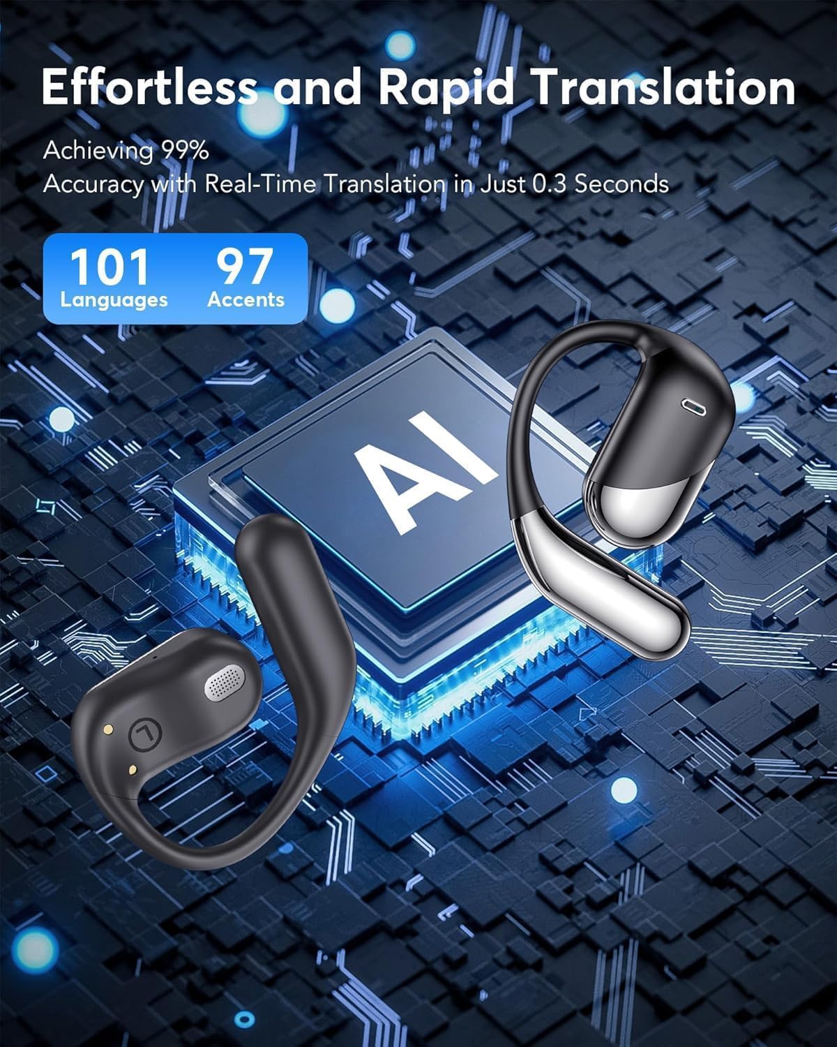 Paekole AI Translation Earbuds real-time translation UI enables seamless conversations