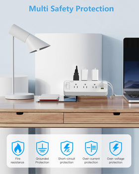 PAEWOK 6 ft extension cord adds flexible reach across a desk