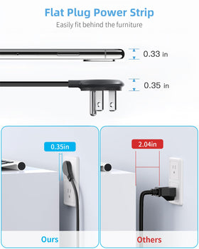 PAEWOK six-foot extension cord stretches to distant outlets