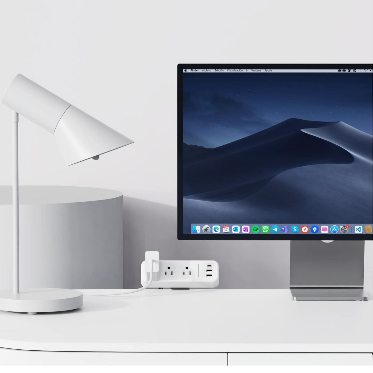 PAEWOK desk setup keeps cables neat and workspace organized.