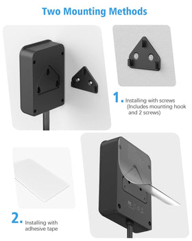 PAEWOK flat plug wall adapter shows four outlets in use.