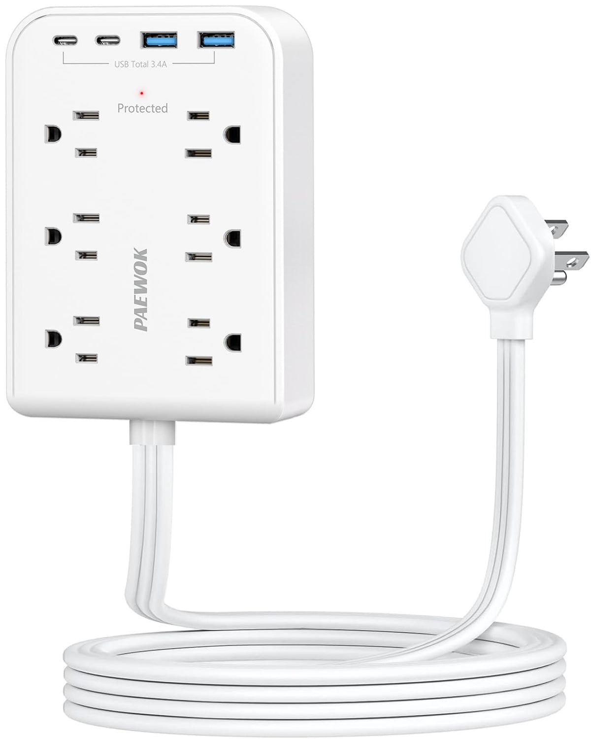 PAEWOK 0.38-inch flat plug fitting tight wall spaces