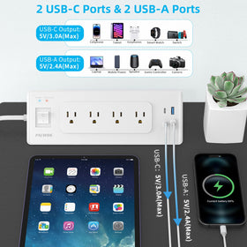 PAEWOK USB ports close-up highlighting USB-C and USB-A fast charging convenience
