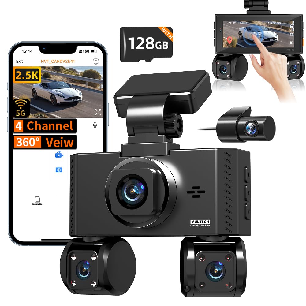 Pahaa W3 dashcam 360 panorama front view for complete road coverage