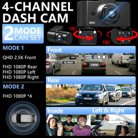 Pahaa W3 left-right 1080p cameras capture side lanes clearly