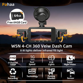 Pahaa W5N 3-inch IPS display for clear live previews and playback.