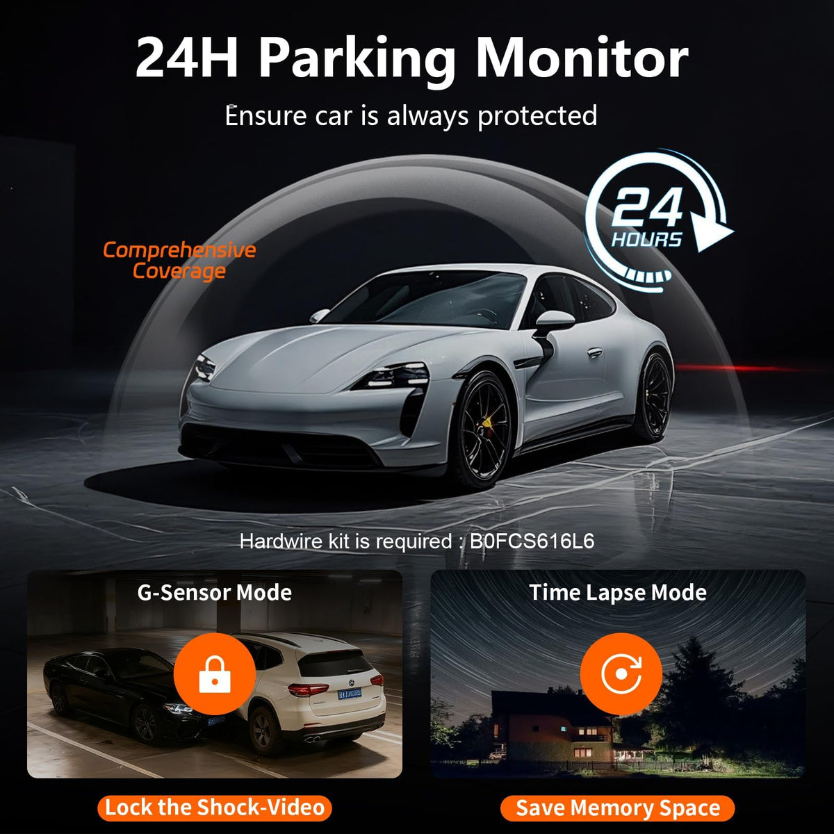 Pahaa W5N compact, discreet installation behind the rearview mirror.