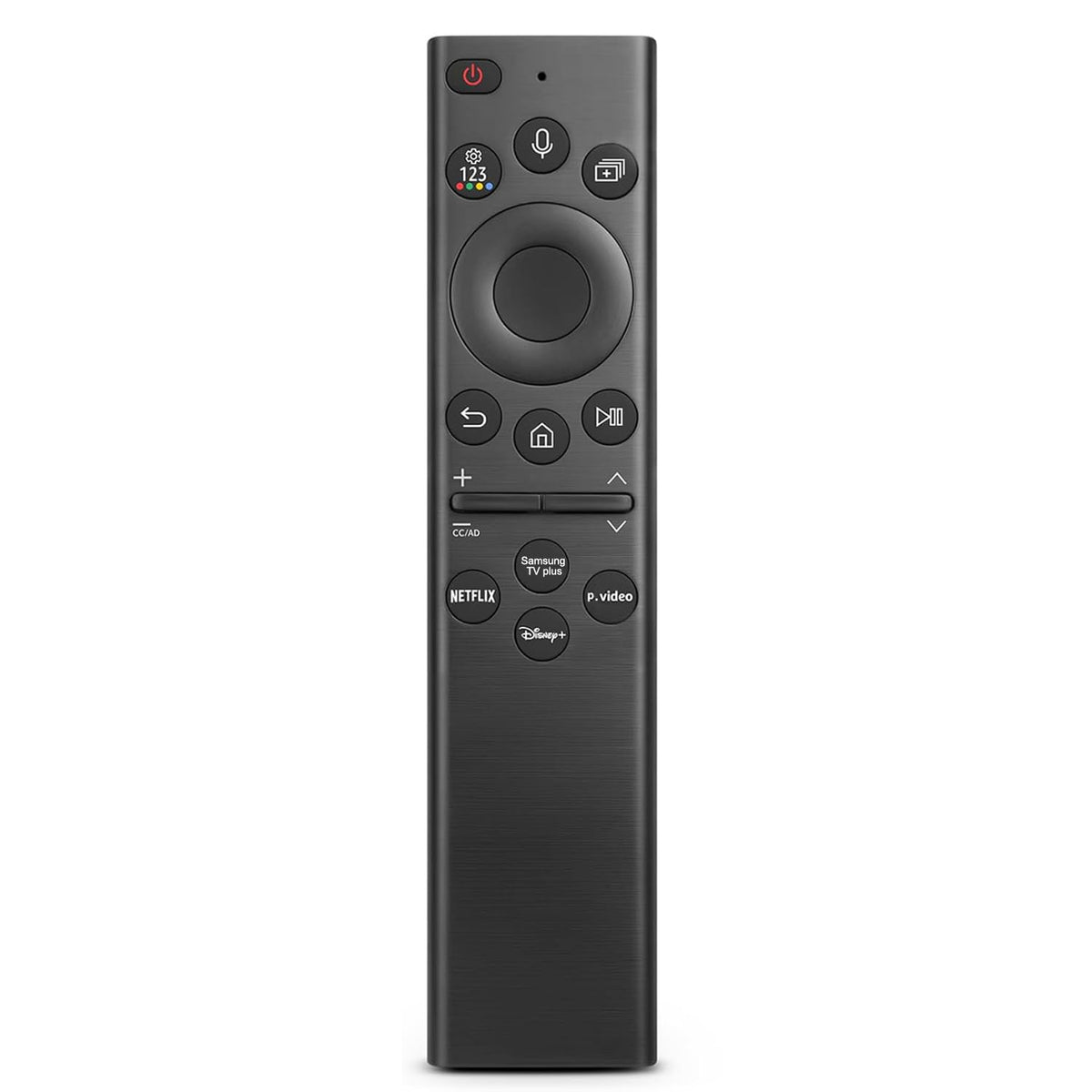 Pairtty remote front view showing buttons and clear layout, improving TV control ease