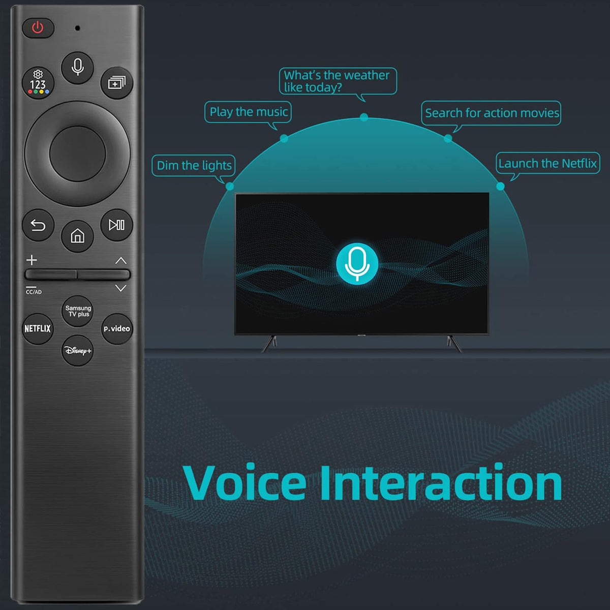 Pairtty remote on coffee table in front of TV showing seamless living-room integration