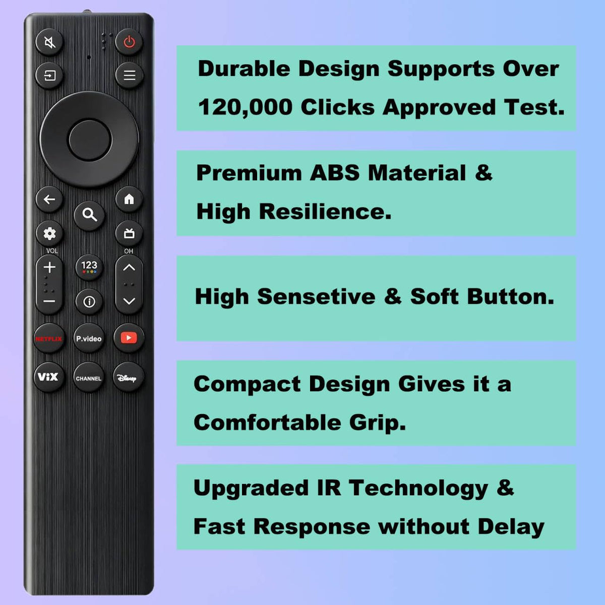 Pairtty TCL Google TV Remote range up to 30 feet for flexible viewing