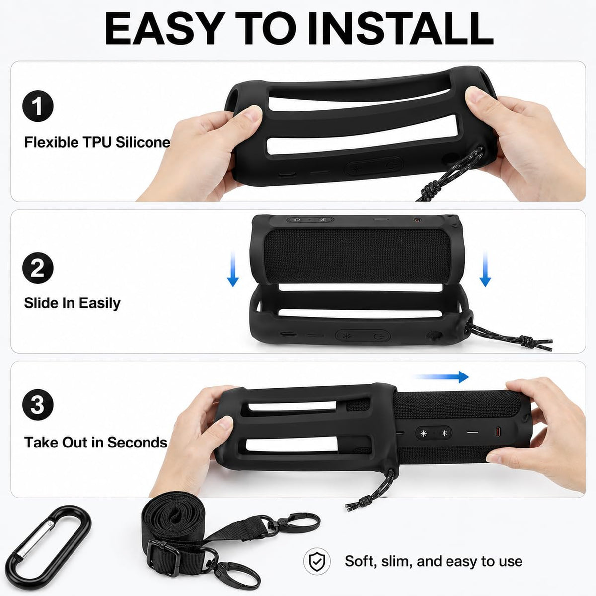 PAIYULE Flip 5 silicone case side view emphasizes easy grip.