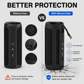 PAIYULE Flip 5 silicone case with carabiner clip for backpack.