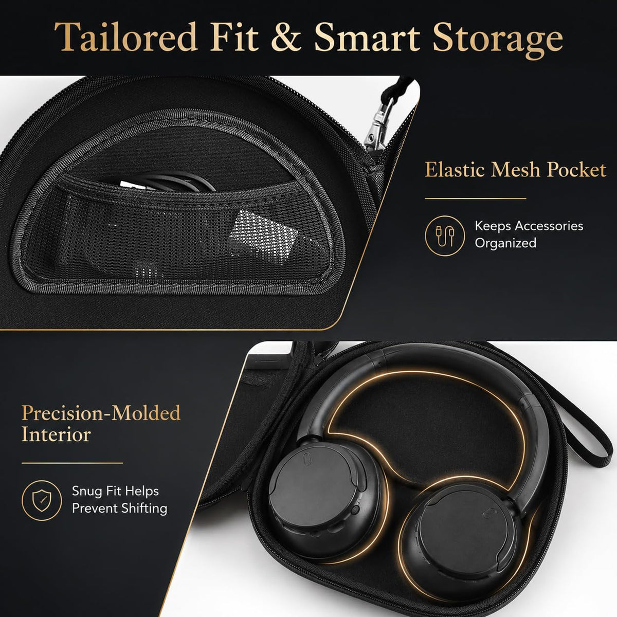 PAIYULE interior pocket stores cables and adapters neatly
