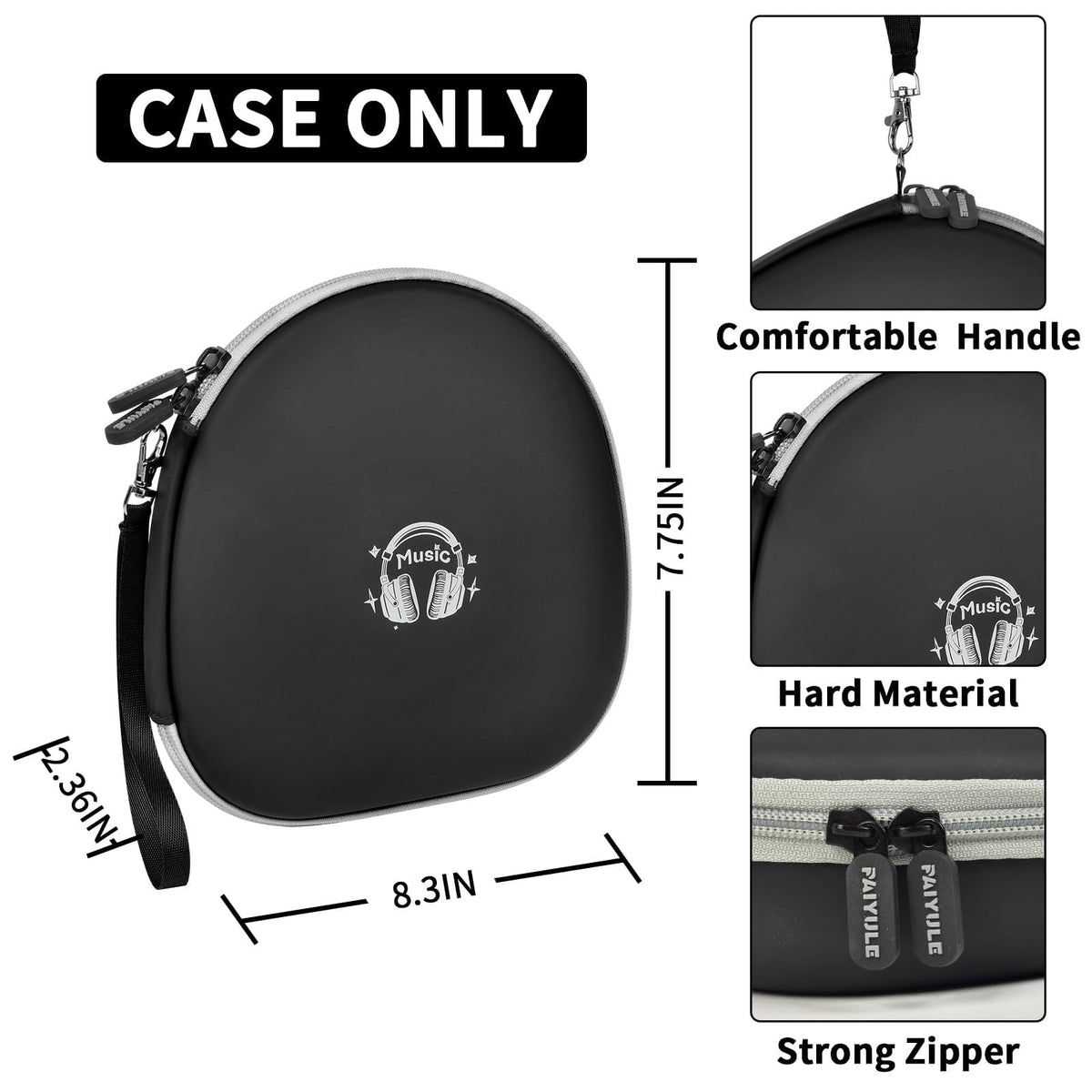 PAIYULE case with mesh pocket organizes charging cables and small accessories.