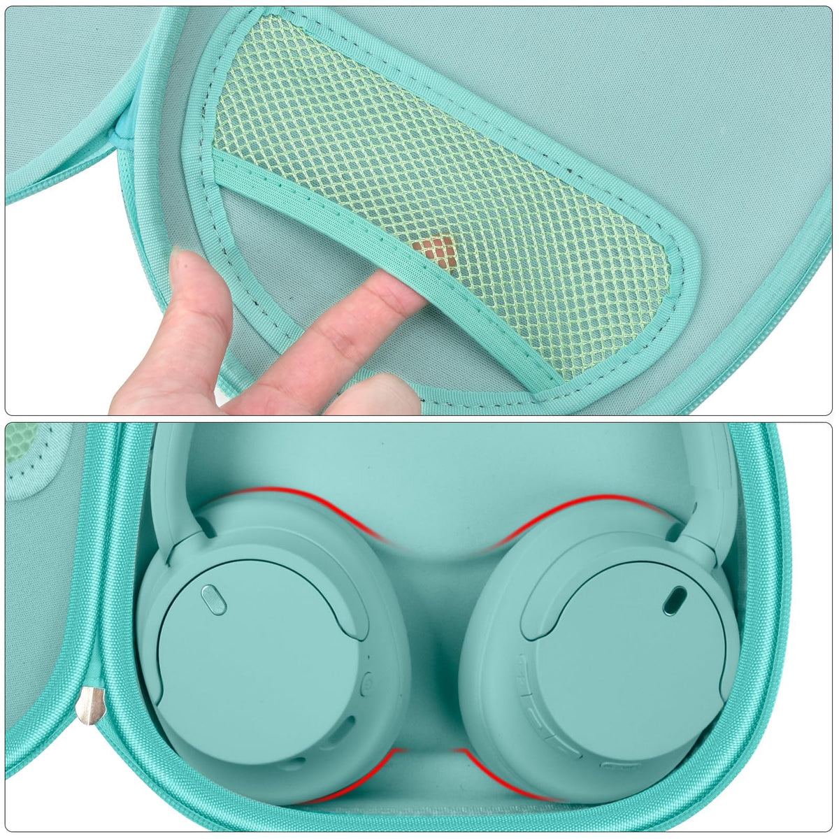 PAIYULE headphone case elastic pocket stores cables and small accessories